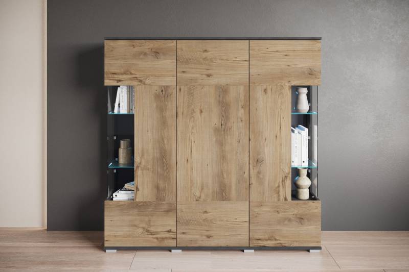 INOSIGN Highboard Kenia (1 St), Modernes Highboard, mit Glastüren, Breite 135 cm von INOSIGN