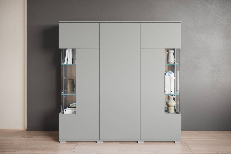 INOSIGN Highboard Kenia (1 St), Modernes Highboard, mit Glastüren, Breite 135 cm von INOSIGN