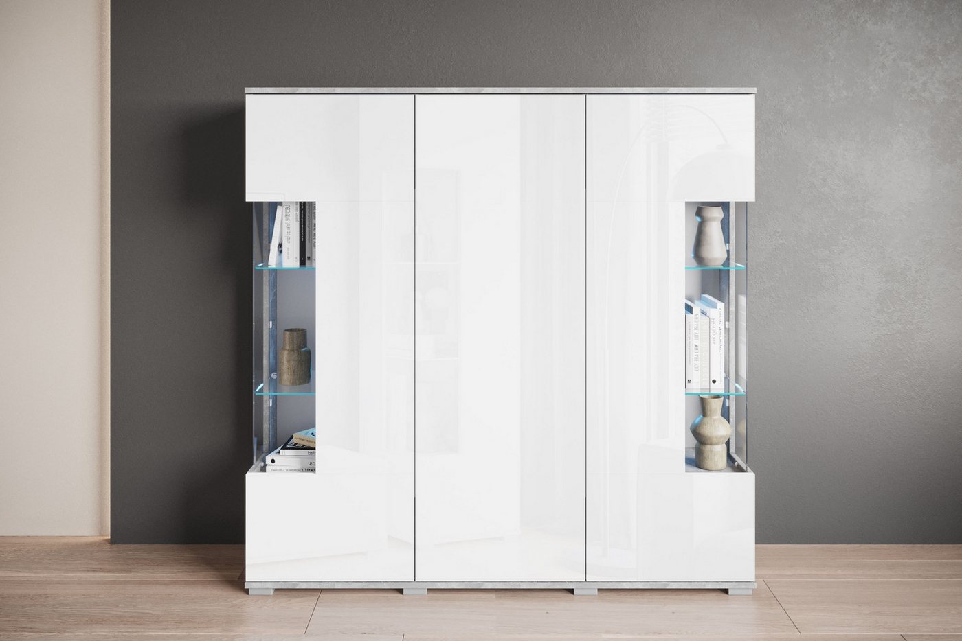 INOSIGN Highboard Kenia (1 St), Modernes Highboard, mit Glastüren, Breite 135 cm von INOSIGN
