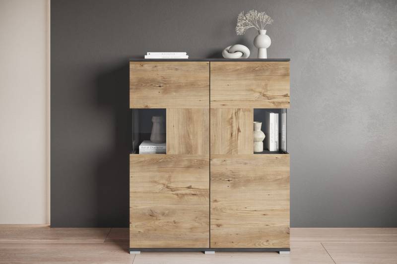 INOSIGN Highboard Kenia (1 St), Modernes Highboard mit Glastüren, Breite 100 cm von INOSIGN