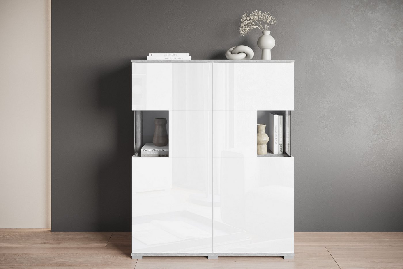 INOSIGN Highboard Kenia (1 St), Modernes Highboard mit Glastüren, Breite 100 cm von INOSIGN