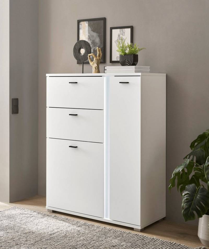 INOSIGN Highboard LONG ISLAND (1 St), in moderner Trendfarbe,inklusive senkrechter Beleuchtung,Breite 100 cm von INOSIGN
