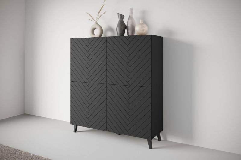 INOSIGN Highboard HIGHBOARD PHUKET (1 St), moderne Kommode mit 4 Türen und 8 Fächern, Breite 120 cm von INOSIGN
