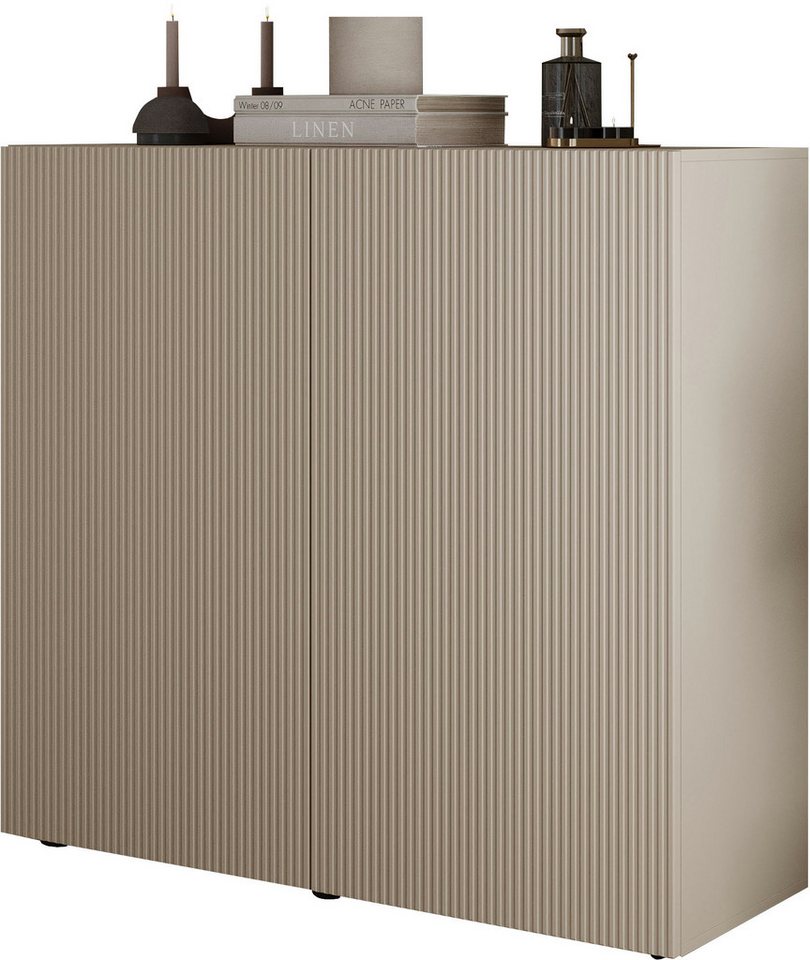 INOSIGN Highboard Rio Höhe 111 cm u. Breite 120 cm, Kommode mit 2 Türen, geriffelte Front, modern u. elegant, viel Stauraum INOSIGN Highboard Rio Höhe 111 cm u. Breite 120 cm, Kommode mit 2 Türen, geriffelte Front, modern u. elegant, viel Stauraum von INOSIGN