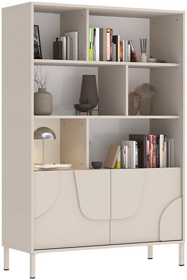 INOSIGN Highboard Stone, H 155/141, B 105 cm, 2 Türen, 6 offene Fächer, Regal-Schrank, 3D-Design, Push-to-open, Stauraum dekorativ & praktisch, Füße wählbar INOSIGN Highboard Stone, H 155/141, B 105 cm, 2 Türen, 6 offene Fächer, Regal-Schrank, 3D-Design, Push-to-open, Stauraum dekorativ & praktisch, Füße wählbar von INOSIGN