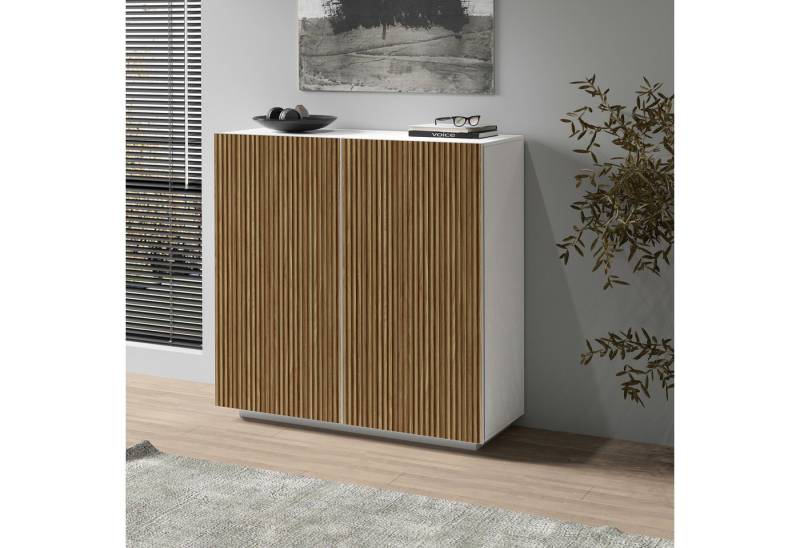 INOSIGN Highboard Vega,Highboard,Kommode,120 cm, mit 2 Türen,Fronten mit Rillen-Optik von INOSIGN