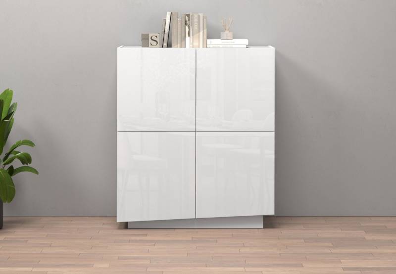 INOSIGN Highboard VELA, Highboard, Höhe 120 cm,Design mit schrägen Türen (1 St), Made in Italy, Maße-B/T/H: 100x35x120,hohes Sideboard,Anrichte,Kommode von INOSIGN