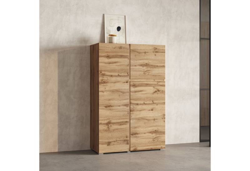 INOSIGN Highboard Metric, Breite 92cm, moderne grifflose Hochkommode 3 Türen,Highboard, Hochschrank mit viel Stauraum, Einlegeböden verstellbar, Türkommode von INOSIGN