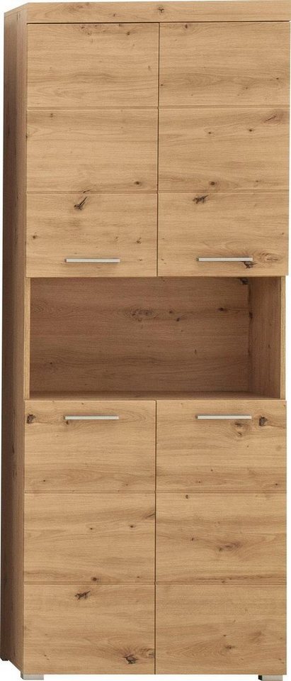 welltime Hochschrank Avena Badschrank 4-türig mit o. Fach und 4 Einlegeböden - B/T/H 73/31/190 cm von welltime