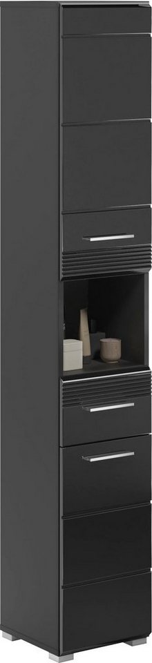INOSIGN Hochschrank Malmö, Breite 30 cm, 2 Türen, 1 Schubkasten, 1 offenes Fach, MDF-Front in verschiedenen Farben erhältlich, Badmöbel, Badschrank, Schrank, Bad von INOSIGN