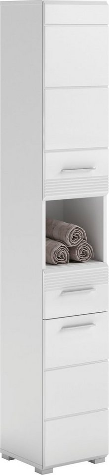 INOSIGN Hochschrank Malmö, Breite 30 cm, 2 Türen, 1 Schubkasten, 1 offenes Fach, MDF-Front in verschiedenen Farben erhältlich, Badmöbel, Badschrank, Schrank, Bad von INOSIGN