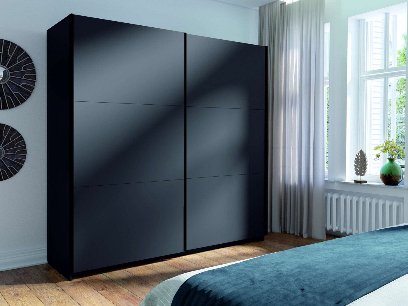 INOSIGN Kleiderschrank Fresno Wäscheschrank mit 5 Einlegeböden und Kleiderstange Garderobe mit 2 Schwebetüren, B/H/T 200/207/62 cm INOSIGN Kleiderschrank Fresno Wäscheschrank mit 5 Einlegeböden und Kleiderstange Garderobe mit 2 Schwebetüren, B/H/T 200/207/62 cm von INOSIGN