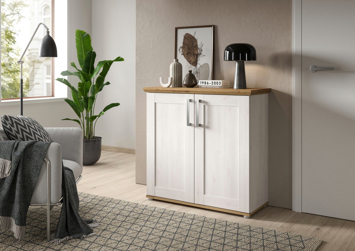 Home affaire Kommode COSENZA, TOPSELLER!, Breite 95 cm, 2 Türen, 2 Einlegeböden, 3 Fächer, in Landhausoptik, Anrichte, Schrank, Sideboard Home affaire Kommode COSENZA, TOPSELLER!, Breite 95 cm, 2 Türen, 2 Einlegeböden, 3 Fächer, in Landhausoptik, Anrichte, Schrank, Sideboard von Home affaire