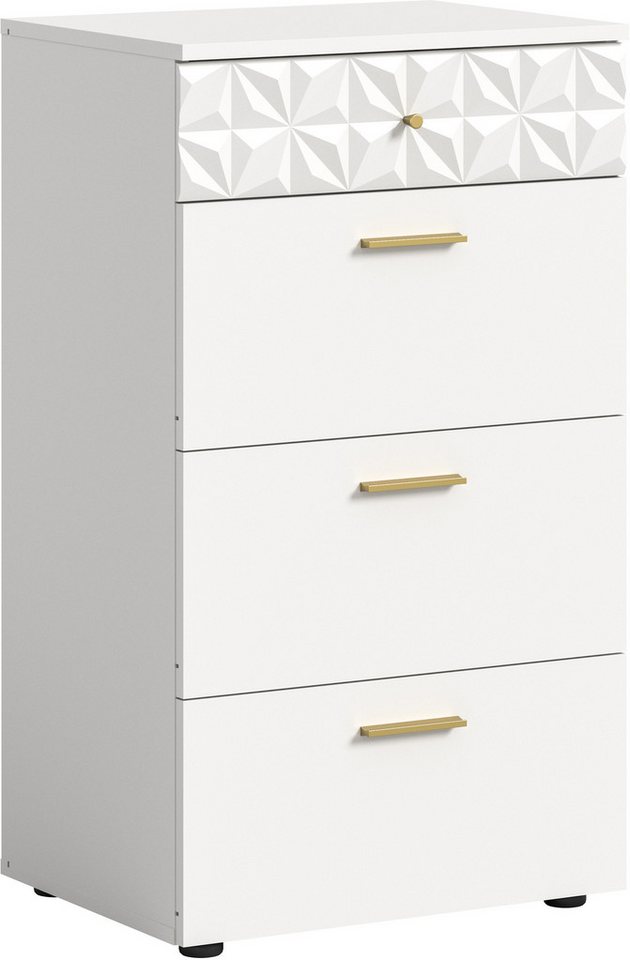 INOSIGN Kommode Schubladenkommode mit 4 Schubkästen & Ornamentabsetzung, Flur, Diele, Flurschrank, Schrank, Mehrzweckschrank, Schubladenschrank von INOSIGN