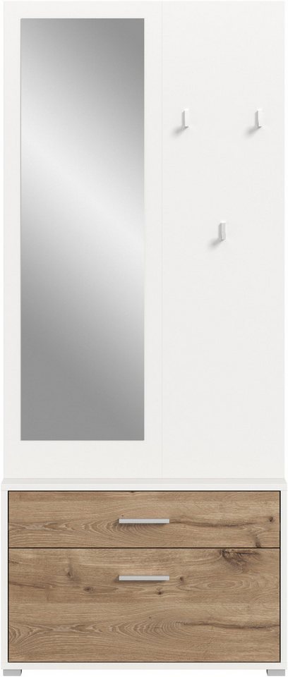 INOSIGN Kompaktgarderobe Morrea, Höhe 190 cm, 1 Schubkästen, 6 Haken, 1 Kleiderstange, 7 Fächer (1-St) schmale Garaderobe, Stauraum, Flur, Diele von INOSIGN