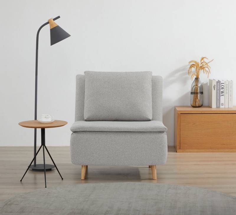 INOSIGN Sessel AINSLEY, wandelbar zum Gästebett, Schlafsofa, Webstoff u. Cord-Bezug von INOSIGN