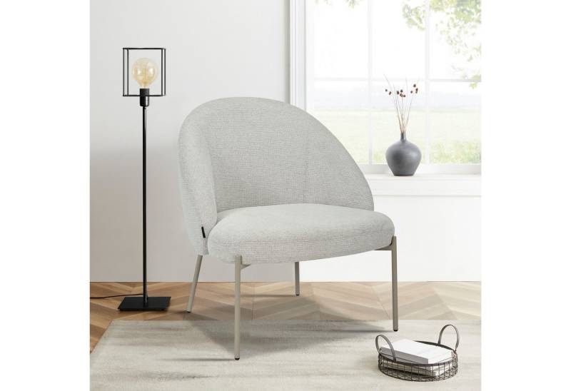 INOSIGN Loungesessel MOVILLE Designstuhl mit filigranen Metallbeinen, Cocktailsessel, farblich abgestimmte Metall-Beine, Webstoff von INOSIGN