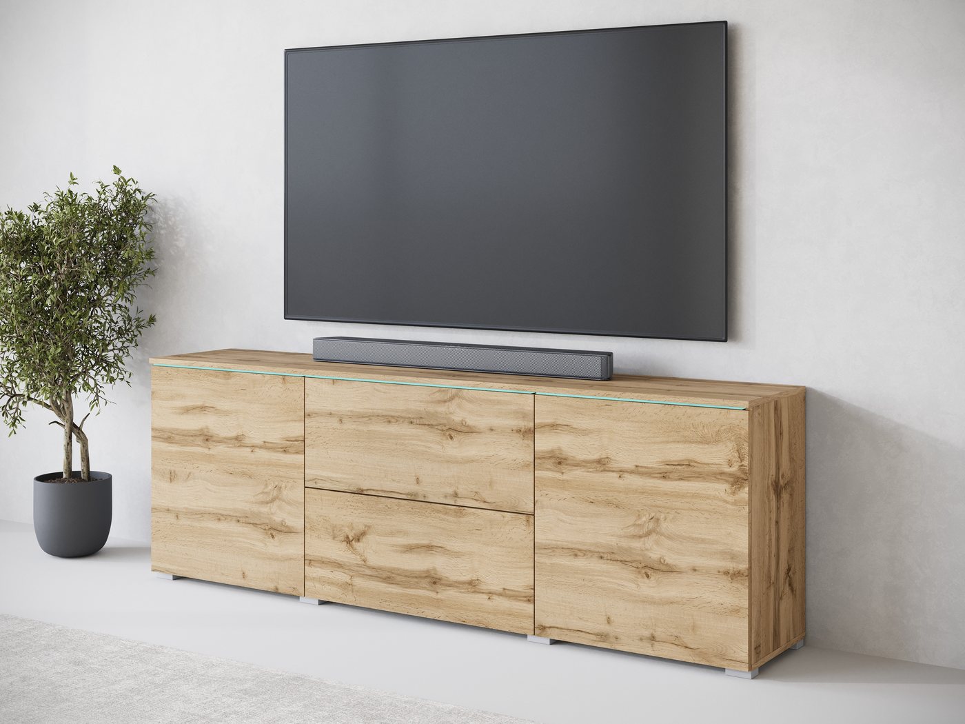 INOSIGN Lowboard, Lowboard Vera, 2 Türen/2 Schubladen, TV-Schrank mit viel Stauraum von INOSIGN