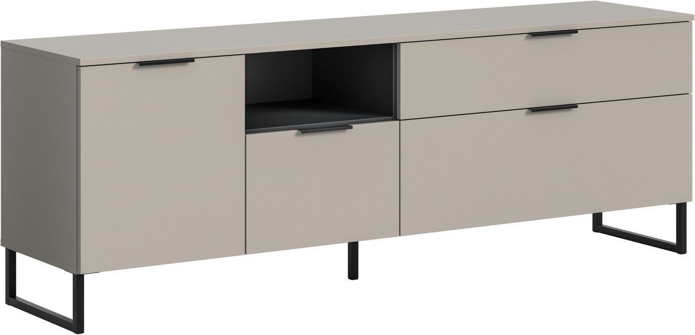 INOSIGN Lowboard ADIO, Breite 185 cm, 2 Klappen, 1 Schubkasten, 1 Tür, mit Metall-Kufen (1 St), Sideboard, Kommode, TV-Schrank, Schrank, Wohnzimmerschrank, Anrichte von INOSIGN