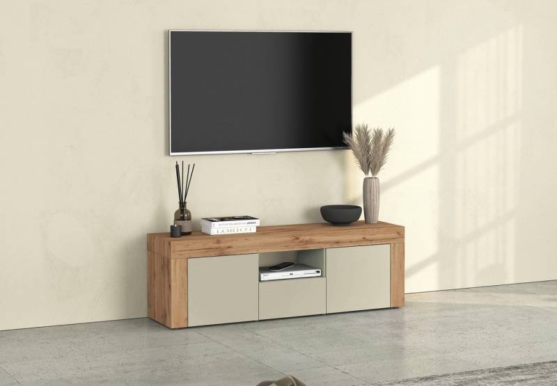 INOSIGN Lowboard CHRONOS Breite 155 cm mit 2 Türen, 1 Schublade,1 offenes Fach (1 St), TV-Board, Sideboard niedrig, Grifflos mit Push to Open 'Made in Italy' von INOSIGN