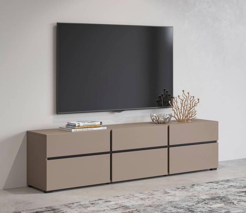 INOSIGN Lowboard Cross, moderne grifflose TV-Kommode,3 Klappen/3 Schubkästen, Breite 180 cm, TV-Schrank mit viel Stauraum, TV-Board von INOSIGN