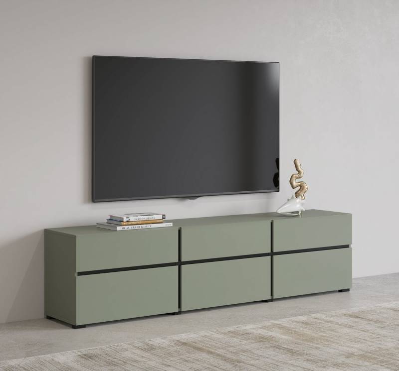 INOSIGN Lowboard Cross, moderne grifflose TV-Kommode,3 Klappen/3 Schubkästen, Breite 180 cm, TV-Schrank mit viel Stauraum, TV-Board von INOSIGN