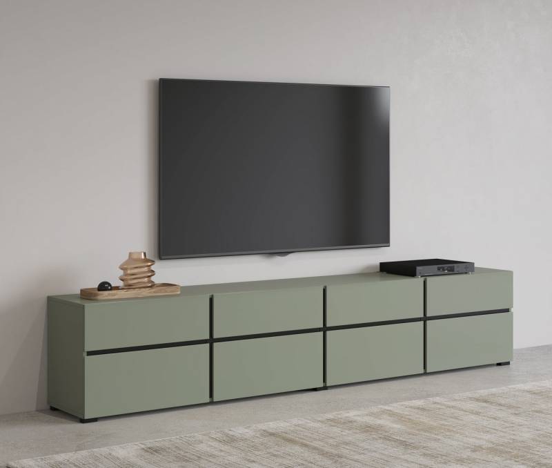 INOSIGN Lowboard Cross, moderne grifflose TV-Kommode,4 Klappen/4 Schubkästen, Breite 225 cm, TV-Schrank mit viel Stauraum, TV-Board von INOSIGN