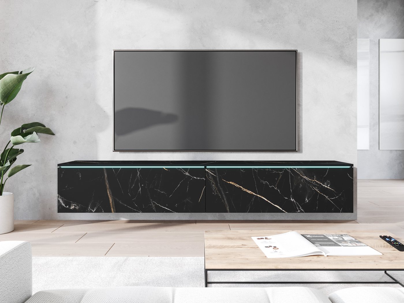 INOSIGN Lowboard LOWBOARD VERA, wahlweise mit oder ohne Beleuchtung, Modernes griffloses TV-Board, 180 cm TV-Schrank, stehend und hängend INOSIGN Lowboard LOWBOARD VERA, wahlweise mit oder ohne Beleuchtung, Modernes griffloses TV-Board, 180 cm TV-Schrank, stehend und hängend von INOSIGN