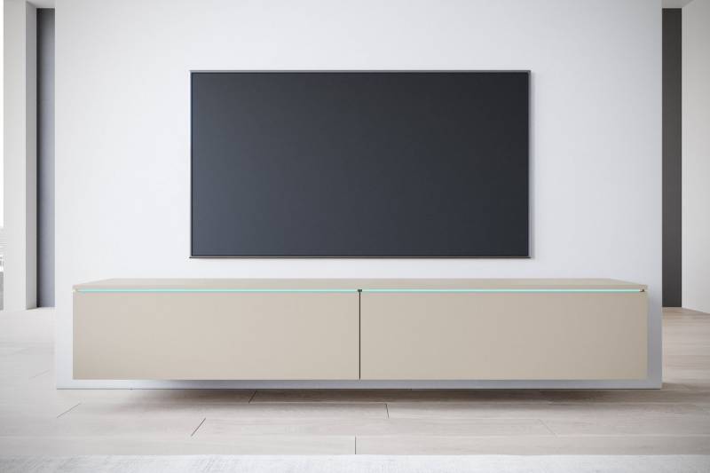INOSIGN Lowboard LOWBOARD VERA, wahlweise mit oder ohne Beleuchtung, Modernes griffloses TV-Board, 180 cm TV-Schrank, stehend und hängend von INOSIGN