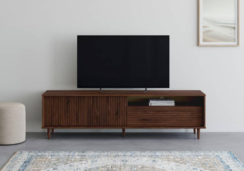 INOSIGN Lowboard Malmedy Front mit gefrästen Rillen, TV-Kommode aus massivem Kiefernholz, Push-to-open, Breite 180 cm von INOSIGN