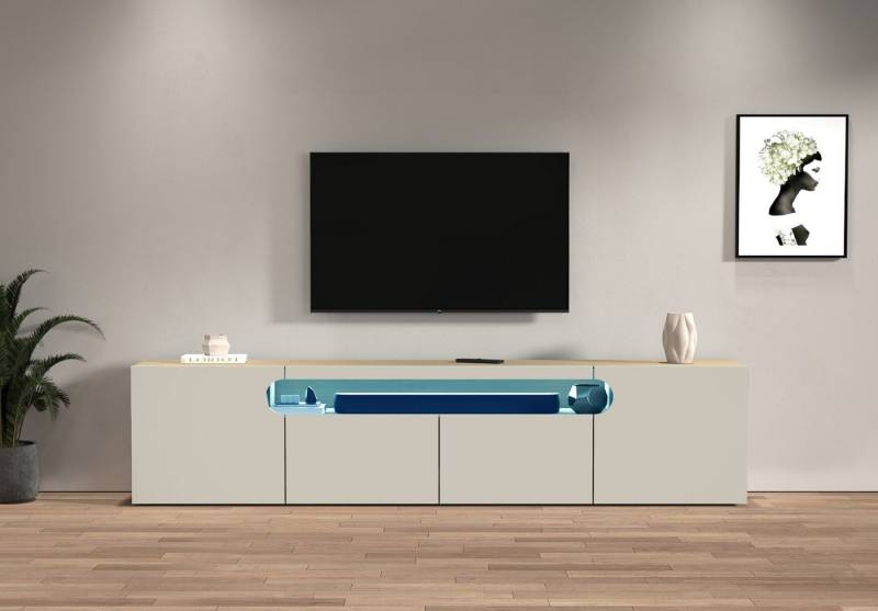 INOSIGN Lowboard REAL TV-Möbel, 240 cm breit, 40/60 cm hoch, Hochglanz oder matt, Mit 4 Türen, davon 2 abgerundet, die ein ovales offenes Fach bilden INOSIGN Lowboard REAL TV-Möbel, 240 cm breit, 40/60 cm hoch, Hochglanz oder matt, Mit 4 Türen, davon 2 abgerundet, die ein ovales offenes Fach bilden von INOSIGN