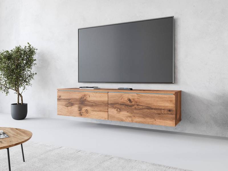 INOSIGN Lowboard LOWBOARD D, wahlweise mit oder ohne Beleuchtung, modernes TV-Board ohne Griffe, mit viel Stauraum,stehend und hängend von INOSIGN