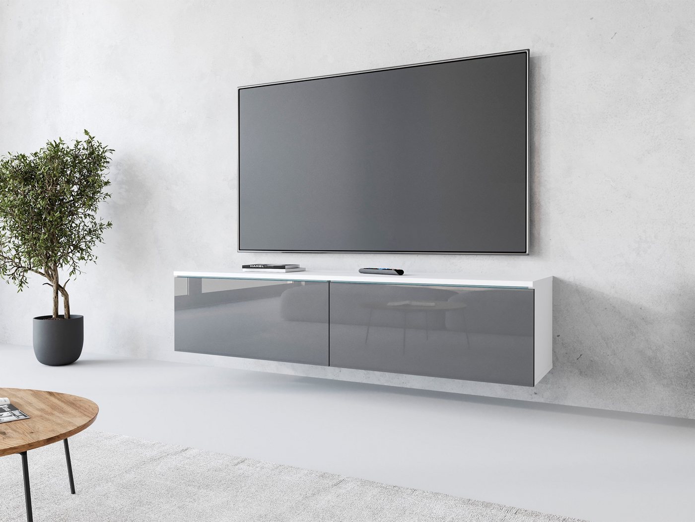 INOSIGN Lowboard LOWBOARD D, wahlweise mit oder ohne Beleuchtung, modernes TV-Board ohne Griffe, mit viel Stauraum,stehend und hängend INOSIGN Lowboard LOWBOARD D, wahlweise mit oder ohne Beleuchtung, modernes TV-Board ohne Griffe, mit viel Stauraum,stehend und hängend von INOSIGN