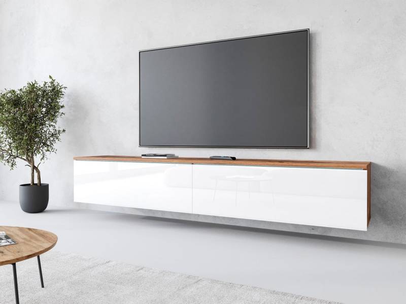 INOSIGN Lowboard LOWBOARD VERA, wahlweise mit oder ohne Beleuchtung, Modernes griffloses TV-Board, 180 cm TV-Schrank, stehend und hängend von INOSIGN