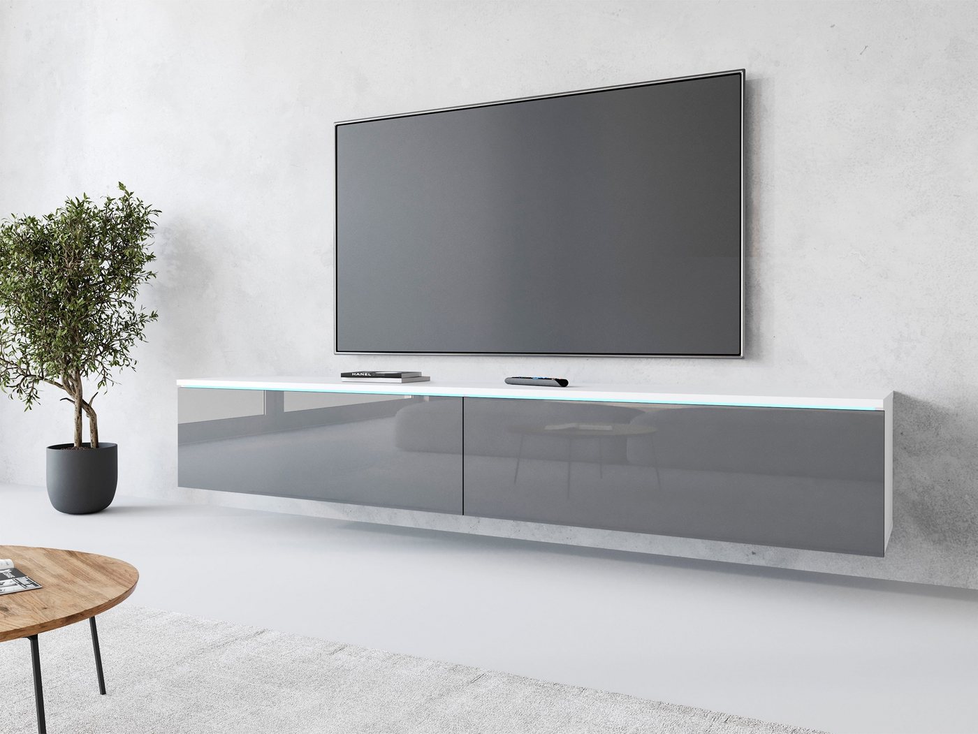 INOSIGN Lowboard LOWBOARD VERA, wahlweise mit oder ohne Beleuchtung, Modernes griffloses TV-Board, 180 cm TV-Schrank, stehend und hängend INOSIGN Lowboard LOWBOARD VERA, wahlweise mit oder ohne Beleuchtung, Modernes griffloses TV-Board, 180 cm TV-Schrank, stehend und hängend von INOSIGN