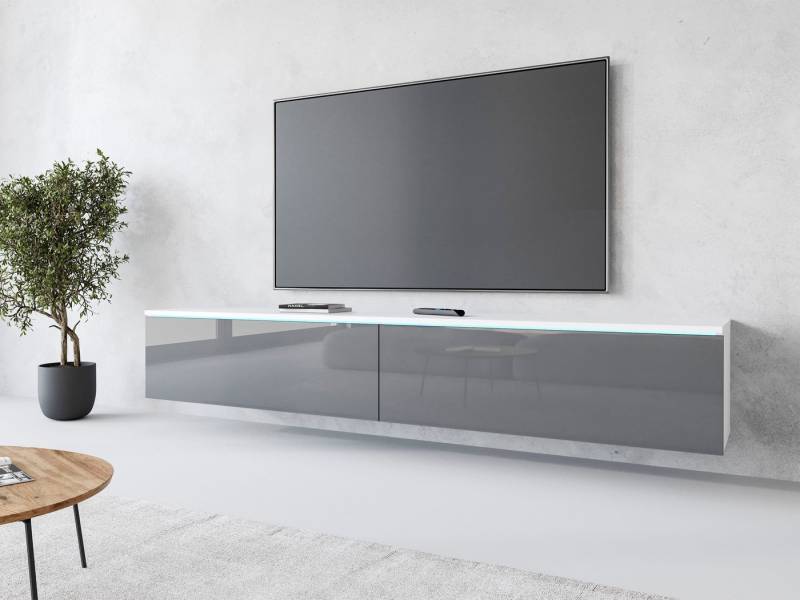 INOSIGN Lowboard LOWBOARD VERA, wahlweise mit oder ohne Beleuchtung, Modernes griffloses TV-Board, 180 cm TV-Schrank, stehend und hängend von INOSIGN