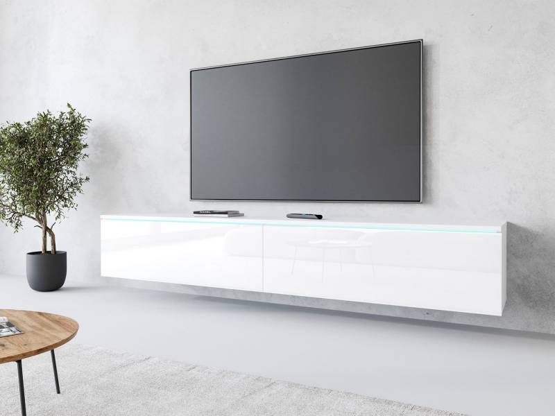 INOSIGN Lowboard LOWBOARD VERA, wahlweise mit oder ohne Beleuchtung, Modernes griffloses TV-Board, 180 cm TV-Schrank, stehend und hängend von INOSIGN