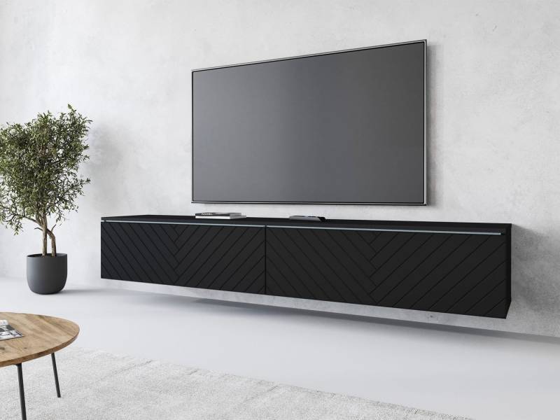 INOSIGN Lowboard Vera, wahlweise mit oder ohne Beleuchtung, gefräste MDF Front mit 3D Effekt, stehend und hängend montierbar von INOSIGN