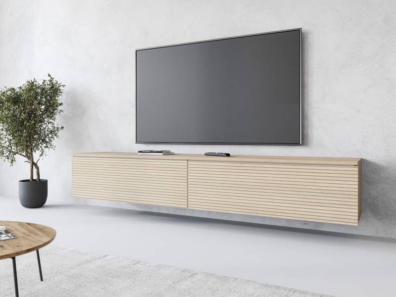 INOSIGN Lowboard LOWBOARD VERA, wahlweise mit oder ohne Beleuchtung, Modernes griffloses TV-Board, 180 cm TV-Schrank, stehend und hängend von INOSIGN