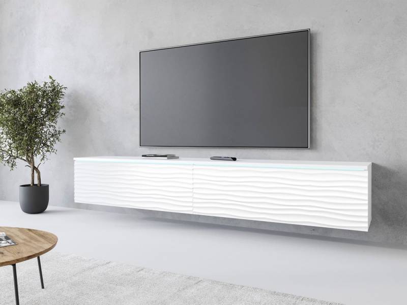 INOSIGN Lowboard Vera, wahlweise mit oder ohne Beleuchtung, gefräste MDF Front mit 3D Effekt, stehend und hängend montierbar von INOSIGN