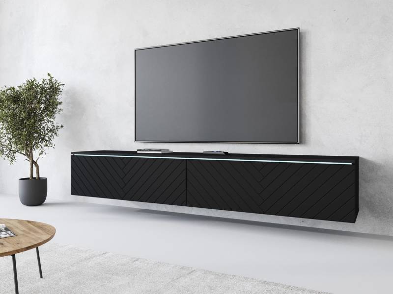 INOSIGN Lowboard Vera, wahlweise mit oder ohne Beleuchtung, gefräste MDF Front mit 3D Effekt, stehend und hängend montierbar von INOSIGN