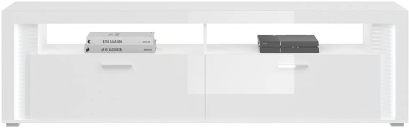 INOSIGN Lowboard Viborg, Breite 201 cm, inkl. vertikaler Frontbeleuchtung, 2 Klappen, je 2 offene & geschlossene Fächer, TV-Möbel, TV-Schrank, TV-Lowboard von INOSIGN