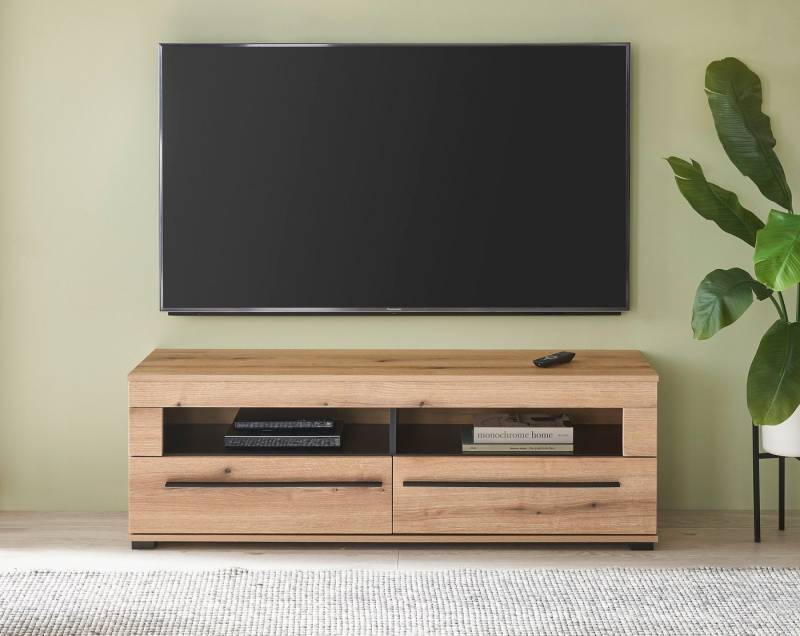 INOSIGN Lowboard modernes TV-Unterteil, Kommode in Eiche Evoke oder weiß, schwarze Stangengriffe, ausreichend Stauraum, vielseitig einsetzbar von INOSIGN