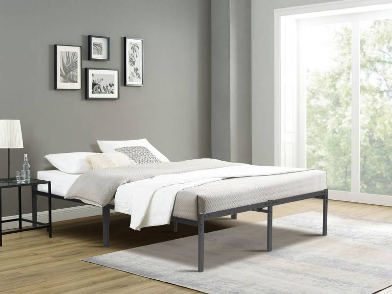INOSIGN Metallbett LIST Bett Bettgestell Bettrahmen Einzelbett Doppelbett (Stahlbett schwarz in TOP Qualität und 4 Breiten), Bett mit 26 Lattenroste zum Schutz der Matratze Bestseller von INOSIGN