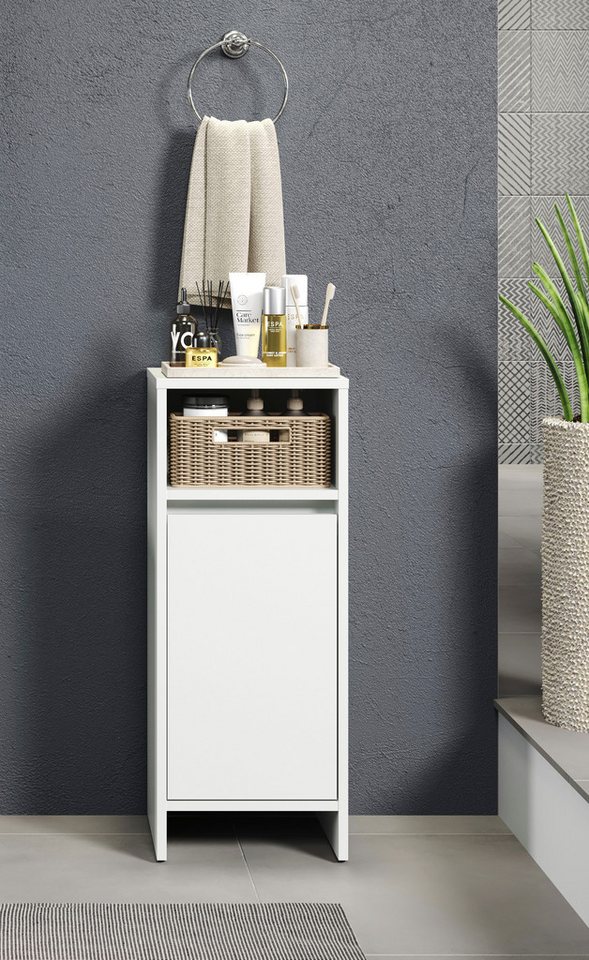 INOSIGN Midischrank Banta (1-St) Badkommode mit 2-farbiger Blende in weiß/grau - Flexible Türmontage von INOSIGN