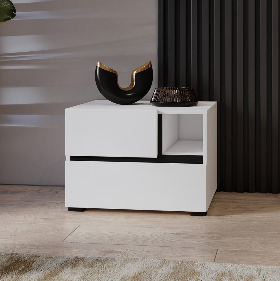 Home affaire Nachtkommode Cross, moderner griffloser Nachtschrank, Nachttisch, Nachtkonsole mit 2 Schubladen Home affaire Nachtkommode Cross, moderner griffloser Nachtschrank, Nachttisch, Nachtkonsole mit 2 Schubladen von Home affaire