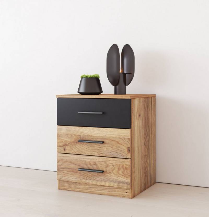 Home affaire Nachtkonsole Faweza,Breite 46 cm, Nachtschrank mit 3 Schubladen, Nachttisch, Nachtkommode viel Stauraum von Home affaire