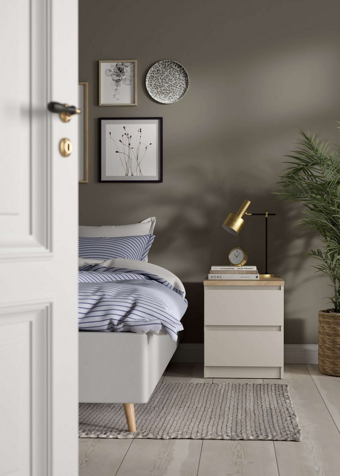 INOSIGN Nachttisch Naia, Eleganter Nachttisch mit 2 Schubladen von INOSIGN