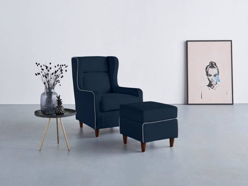 INOSIGN Ohrensessel Rhada, mit farblich abgesetztem Keder, B/T/H: 73/85/99 cm von INOSIGN