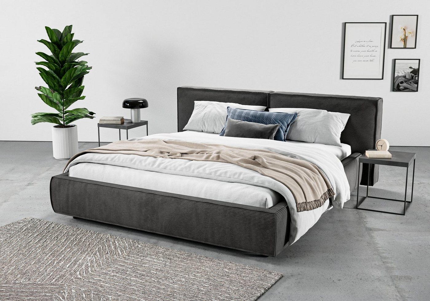 INOSIGN Polsterbett Adrina mit Biesenoptik, Feincord und Luxus-Microfaser, bis 280kg, auch in Überlänge 220 cm, 4 Breiten bis 200cm INOSIGN Polsterbett Adrina mit Biesenoptik, Feincord und Luxus-Microfaser, bis 280kg, auch in Überlänge 220 cm, 4 Breiten bis 200cm von INOSIGN